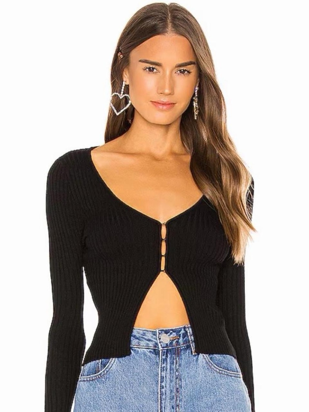 Revolve superdown Sierra Knit black Top